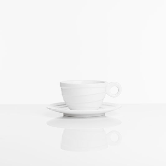 Porcelain Espresso Cup & Saucer Set. 90 ml. High-fired porcelain.